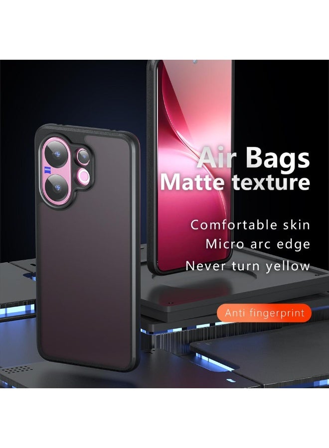 جراب حمايه اسود مط غير لامع ومقاوم للصدمات متوافق مع Vivo V60 (أسود ) - Image 2